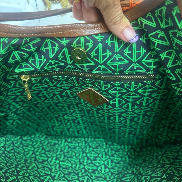 NWT Kage hand embroidered tote bag with leather trim - Picture 7 of 8